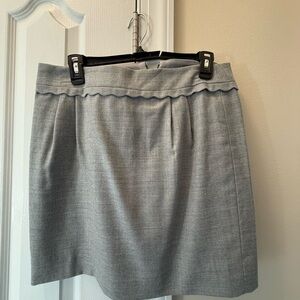 J. Crew Gray Scalloped Skirt